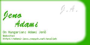 jeno adami business card